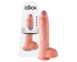 King Cock 25 cm dildo so semenníkmi - naturálny vzhľad