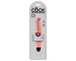 King Cock 7 Stiffy - vodotesný, realistický vibrátor (18 cm) - prírodný