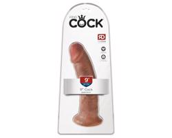 King Cock 9 - prísavný realistický dildo (23cm) - tmavý prírodný