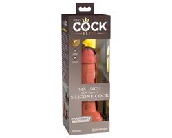 King Cock Elite 6 - prísavný, realistický dildo (15cm) - tmavý