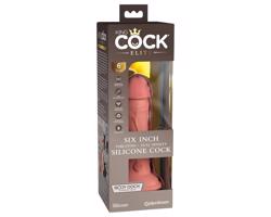 King Cock Elite 6 - realistický vibrátor 15cm (tmavý prírodný)