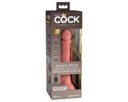 King Cock Elite 7 – s prísavkou, diaľkový vibrátor 18cm – prirodzený