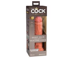 King Cock Elite 8 - prísavkový dildo (20cm) - tmavá prírodná farba