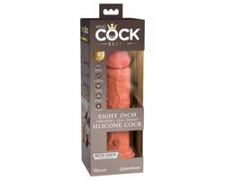 King Cock Elite 8 - realistický vibrátor 20 cm (tmavý prírodný)
