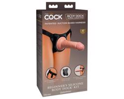 King Cock Elite Beginner's - pripínateľný dildó (prírodný)