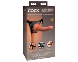 King Cock Elite - pohodlný postroj s hnedým dildo