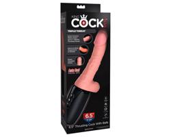 King Cock Plus 6,5 - realistický vibrátor vajcia - prírodná farba