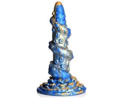 Kraken Cocks - špirálové chápadlo dildo - 21 cm (zlatomodré)