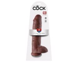 Kráľovský Kokos 11 - veľký prísavkový, semenný dildo (28cm) - hnedý