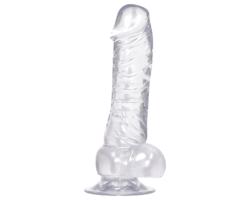 Krištáľovo čistý prísavný dildo