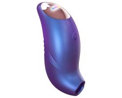Láska v láske Veriteľ - vodeodolný stimulátor klitorisu (kovová fialová)