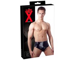 LATEX - Pánske spodné prádlo s vnútorným kužeľovým análnym dildom (čierne)