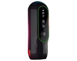 Leopard - vibračný masturbátor s pohybom hore-dole (čierny)