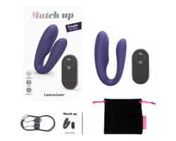 Love to Love Match up - nabíjateľný, rádiový párový vibrátor (fialový)