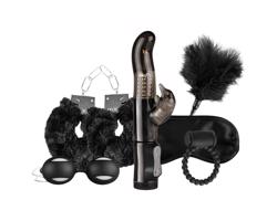 LoveBoxxx I Love Black - vibračná súprava na bondage (6-dielna)
