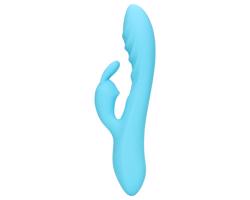 Loveline: vodeodolný vibrátor s uškami na klitoris (modrý)