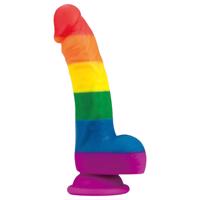 Lovetoy Prider - realistický silikónový dildo - 19 cm (dúhový)