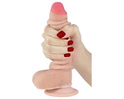 Lovetoy Sliding-Skin - dvojvrstvové dildo - 18cm (prírodný)