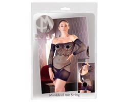 Mandy Mystery - čierne sieťované šaty s tangom (S-L)