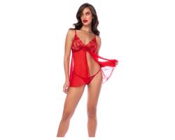 Mapalé - čipkované babydoll a tangá (červené)
