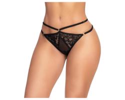 Mapalé - vzorované, pásikové, otvorené nohavičky (čierne)