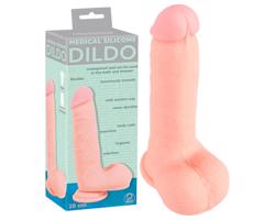 Medical - hladký lekársky silikónový dildo (20cm) - prírodný