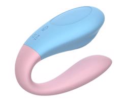 Mrow 03 - nabíjateľný, vodeodolný párvibrátor (modro-ružový)