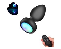 Mrow - žiarivý rádiový análny vibrátor (čierny)