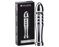 mystim Funky Fella - rebrovaný elektro dildó