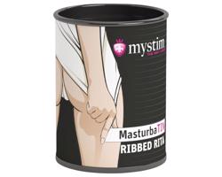 Mystim MasturbaTIN Ribbed Rita - vrúbkovaný masturbátor (biely)