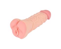 Nature Skin - 2v1 umelá vagína a penisový nadstavec (prírodná)