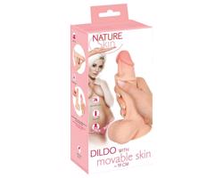 Nature Skin - dildo s pokožkou - 19 cm (naturál)
