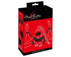 Nezbedná mačička - čierne putá na krk, zápästia a členky