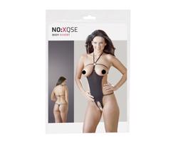 NO:XQSE - Otvorené, lesklé sexy body - čierna (S-L)