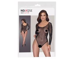 NO:XQSE - trblietavé sieťované body s dlhým rukávom - čierne (S-L)