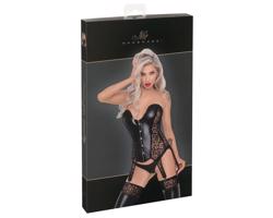 Noir - leopardí vzor, podväzkový top (čierny)