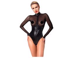 Noir - Lesklé body s priesvitnými vložkami (čierne)