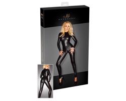 Noir - Lesklý dlhý rukáv overal (čierny)