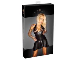 Noir - šaty s transparentným dekoltom a krkom (čierne)