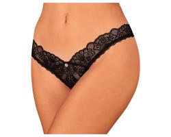 Obsessive Donna Dream - čipkované otvorené tangá (čierne)