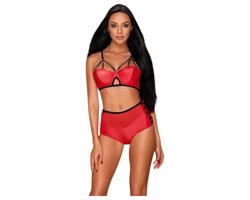 Obsessive Leatheria - červený kožený vzhľad pre váš sexi šarm, veľkosť S/M