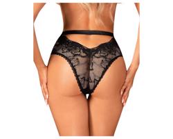 Obsessive Olvidia - kvetinové čipkované nohavičky (čierne)