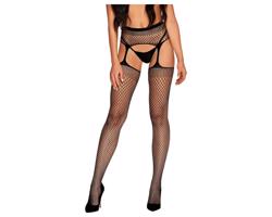 Obsessive - otvárané sieťované pančuchy (čierne)