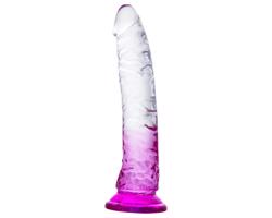 Osamelý Kopijník - prísavkový dildo (fialový-priehľadný)