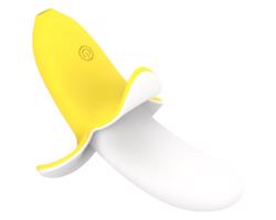 Osamelý - nabíjací, vodotesný, banán vibrátor (žlto-biely)