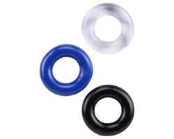 Osamelý Stay Hard - sada krúžkov na penis - farebné (3 diely)