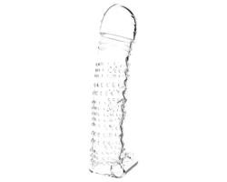 Osamelý - vibračný, tŕnistý penisový návlek (priehľadný)