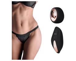 Pantyrebel - nabíjateľné, rádiovo vibrujúce tangá - čierne (S-L)