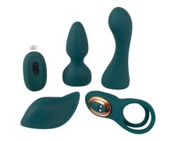 Párový hit - 4v1 nastaviteľný vibrátor s diaľkovým (tyrkysový)