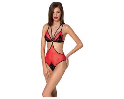 Passion Peonia - Body s bočnými výrezmi (červená)